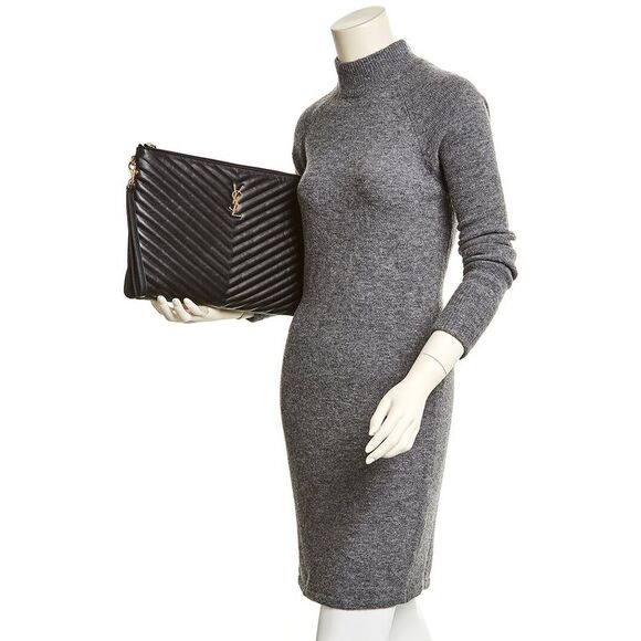 Saint Laurent Monogram Matelasse Leather Document Holder, Black - Picture 3 of 4